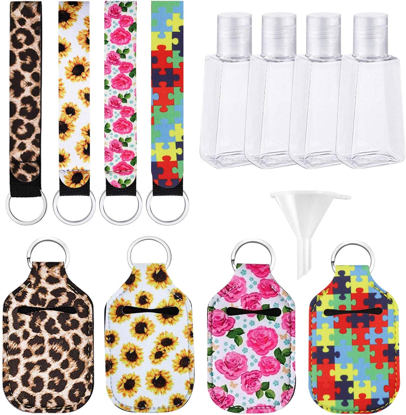 4 Pack Keychain Holder Set, Portable Keychains Lanyards and Flip