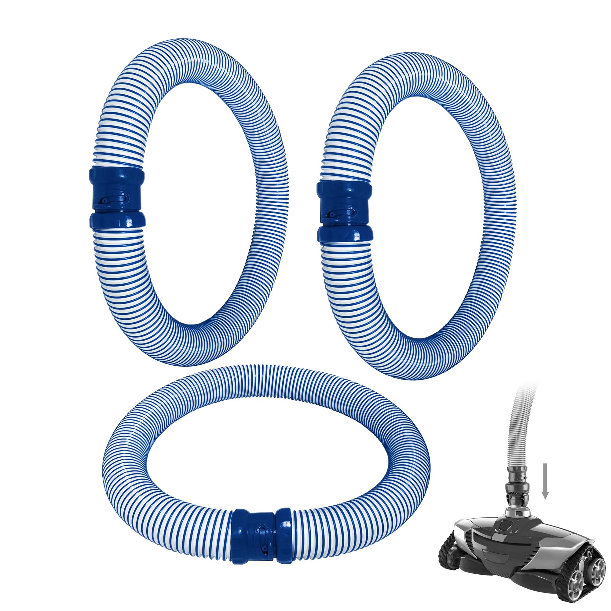 Photo 1 of Pool Cleaning Vacuum Hose, 3 Pack 39 Inches,Fast Twist Lock Hose Replacement Parts,R0527700 Fit for Zodiac Mx6 Mx8 Swimming Pool Cleaner