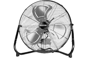 BEESTAR 18 Inch Floor Fan,High Velocity Fan with 3-Speeds&Adjustable Tilting Head,Heavy Duty Metal Industrial Fan for Shop, Garage,Commercial, Residential, and Greenhouse,Black (18 INCH)