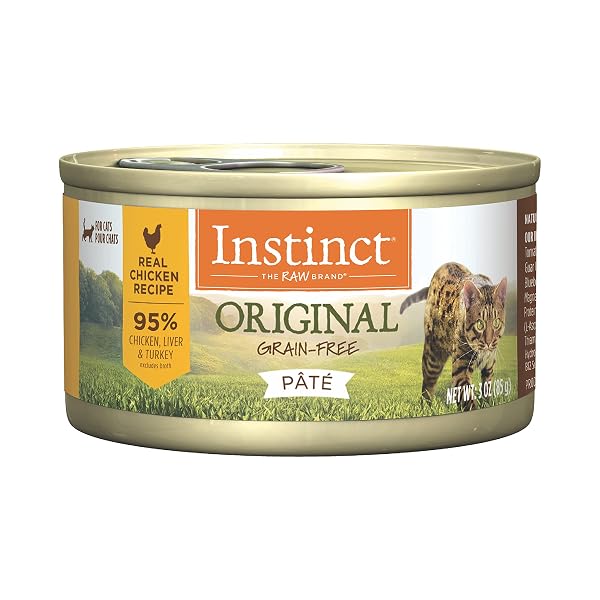 INSTINCT ORIGINAL PATE WET CAT FOOD, GRAIN FREE RECIPE – REAL CHICKEN, 3 OUNCE (PACK OF 24)