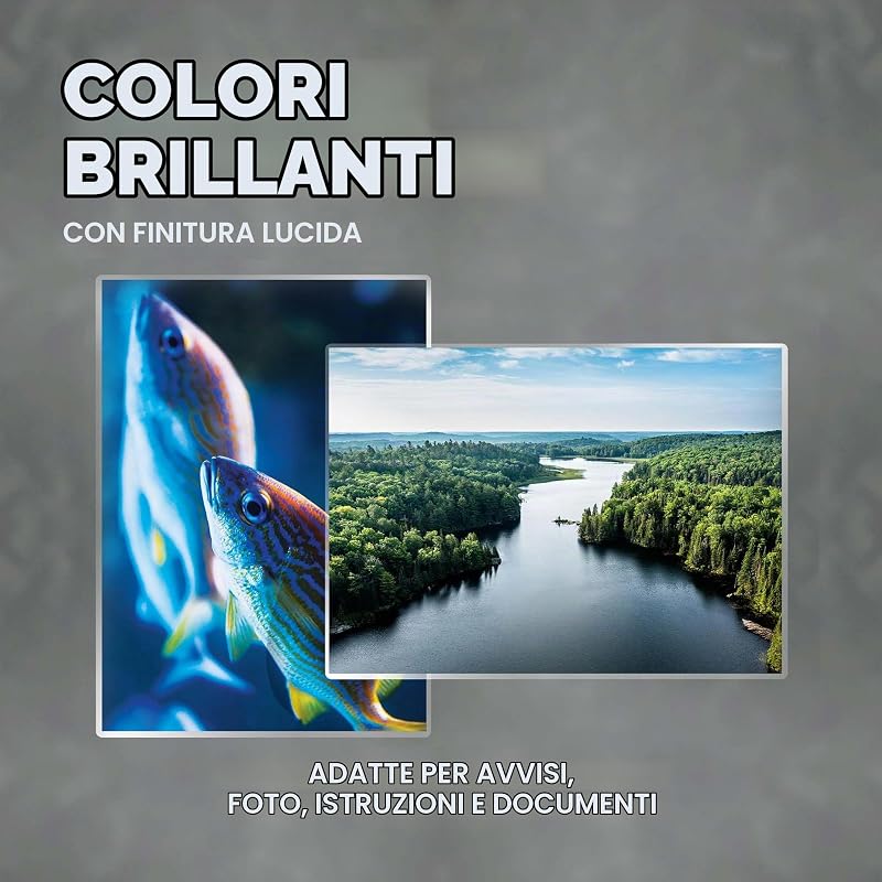 6003301 Pouches per plastificazione Apex formato A4, spessore normale, Finitura lucida, ideali per avvisi, foto e creatività, confezione da 100 fogli
