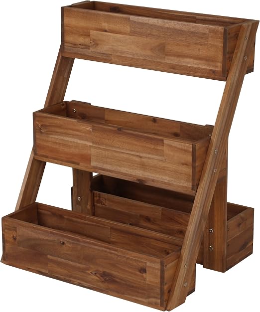 Planta Escaleras, de acacia FSC 100% Jardinera Maceta Jardinera ...