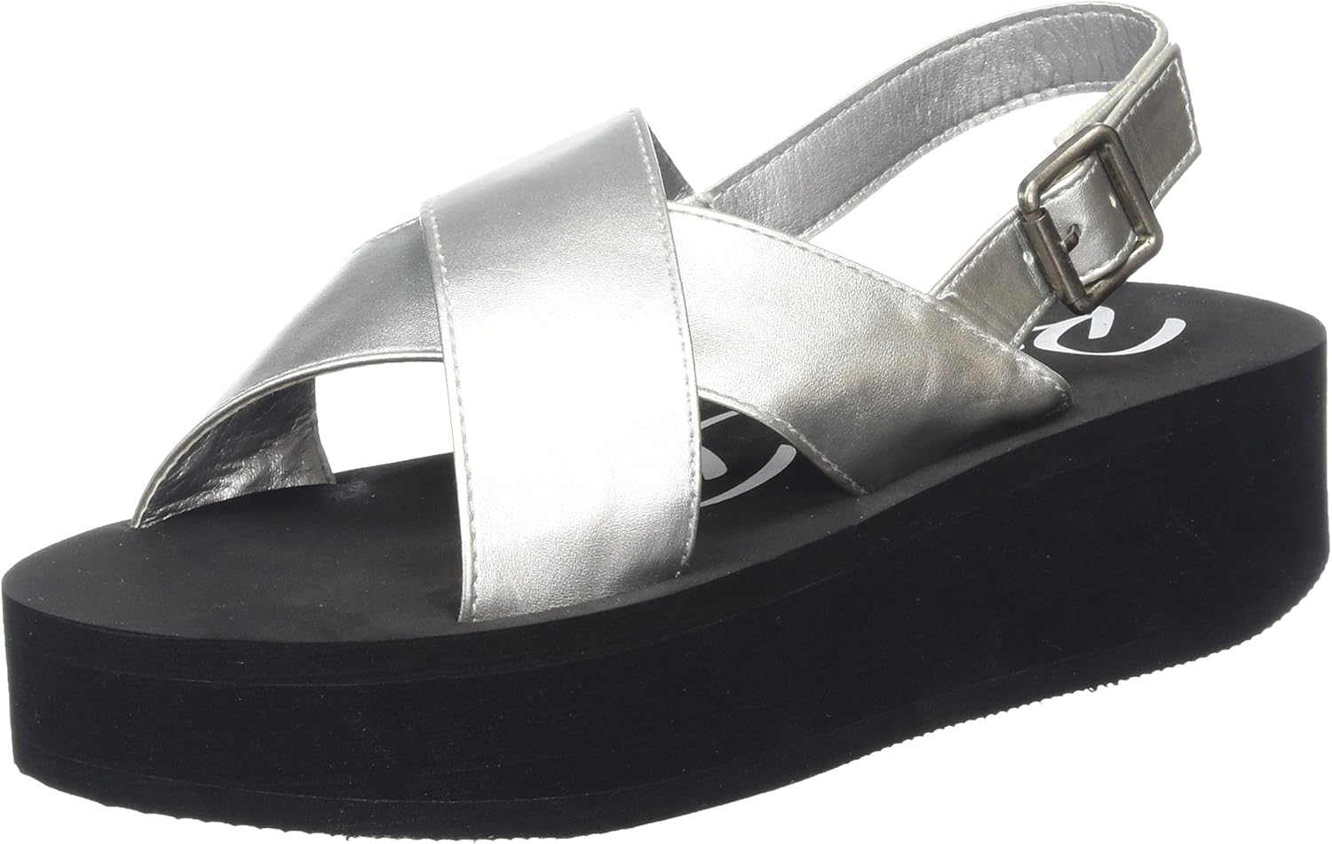Amazon.com | Rocket Dog Womens Kelby Pearly Summer Metallic Flatform Silver Sandals - Silver 