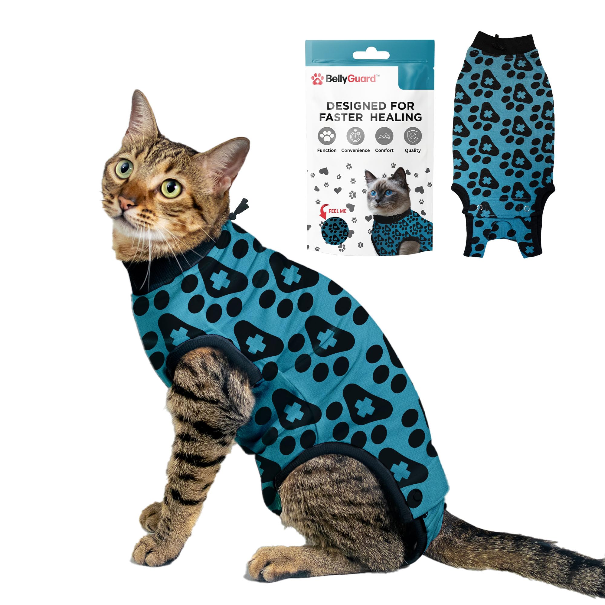 Photo 1 of Bellyguard Cat Recovery Suit Female and Male, Comfy Onesie After Surgery, Kitten Clothes for Post-Op Care