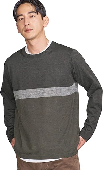 Amazon ビューティ ユース セーター By ウォッシャブル レイヤード パネル ニット カットソー メンズ セーター 通販