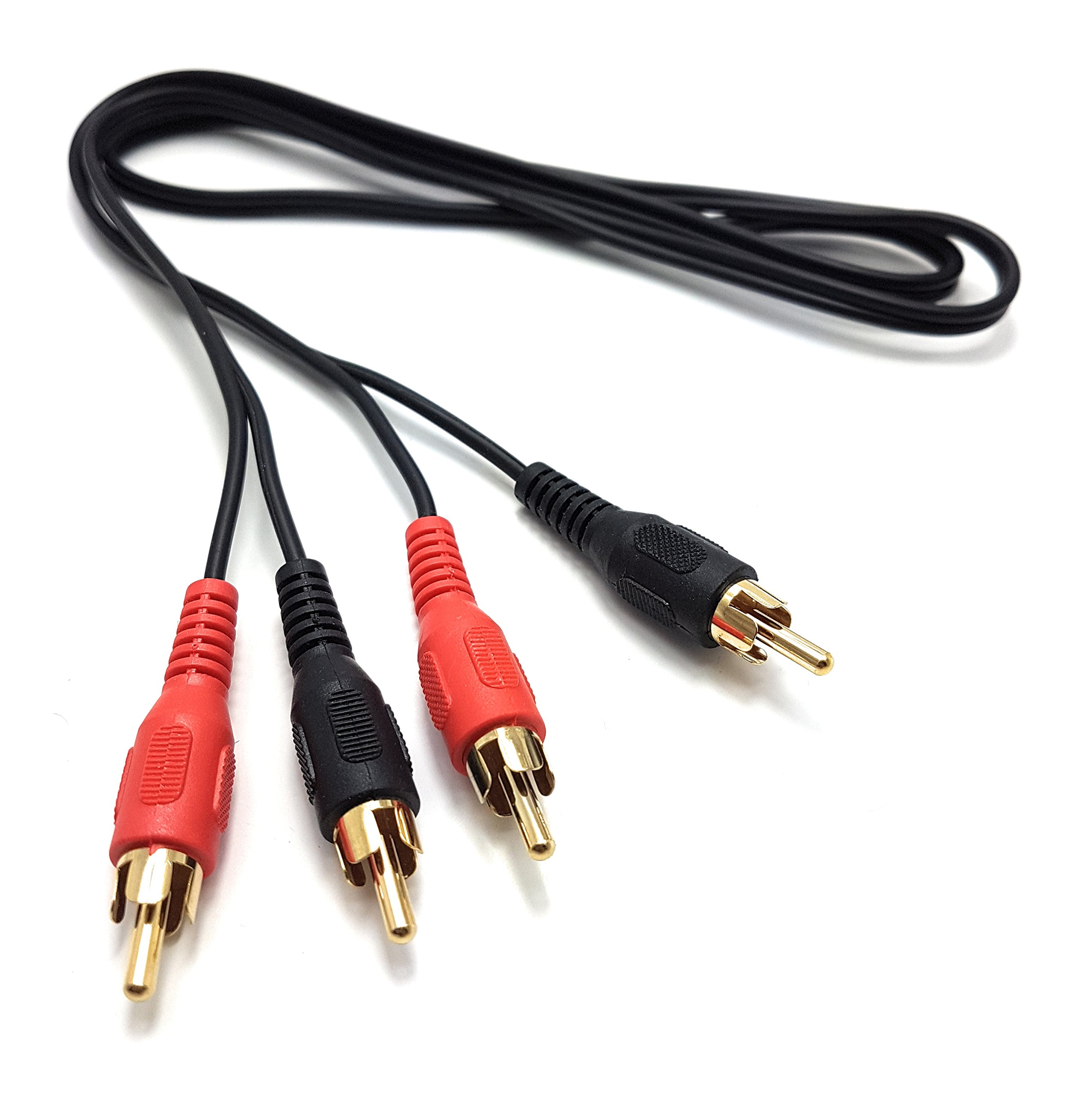 MainCore 1m long 2x RCA Male to 2x RCA Male Stereo Audio Cable for Turntables, Mixers, Home Audio, Surround Sound, CD/DVD Player's, Subwoofer's etc