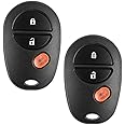 KeylessOption Key Fob Replacement for 2004-2018 Toyota Tundra Tacoma Sienna Sequoia Highlander Remote, 3-Button GQ43VT20T (Pack of 2)
