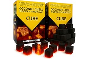 Zebra Smoke Coconuts Charcoal with 72pc Unit Charcoal Cubes, Coconut Shell Charcoal Perfect for Cooking, Grilling, and Barbecuing, Zebra Charcoal Burns Longer and Odorless - Coconut coals Cub (2 PACK)