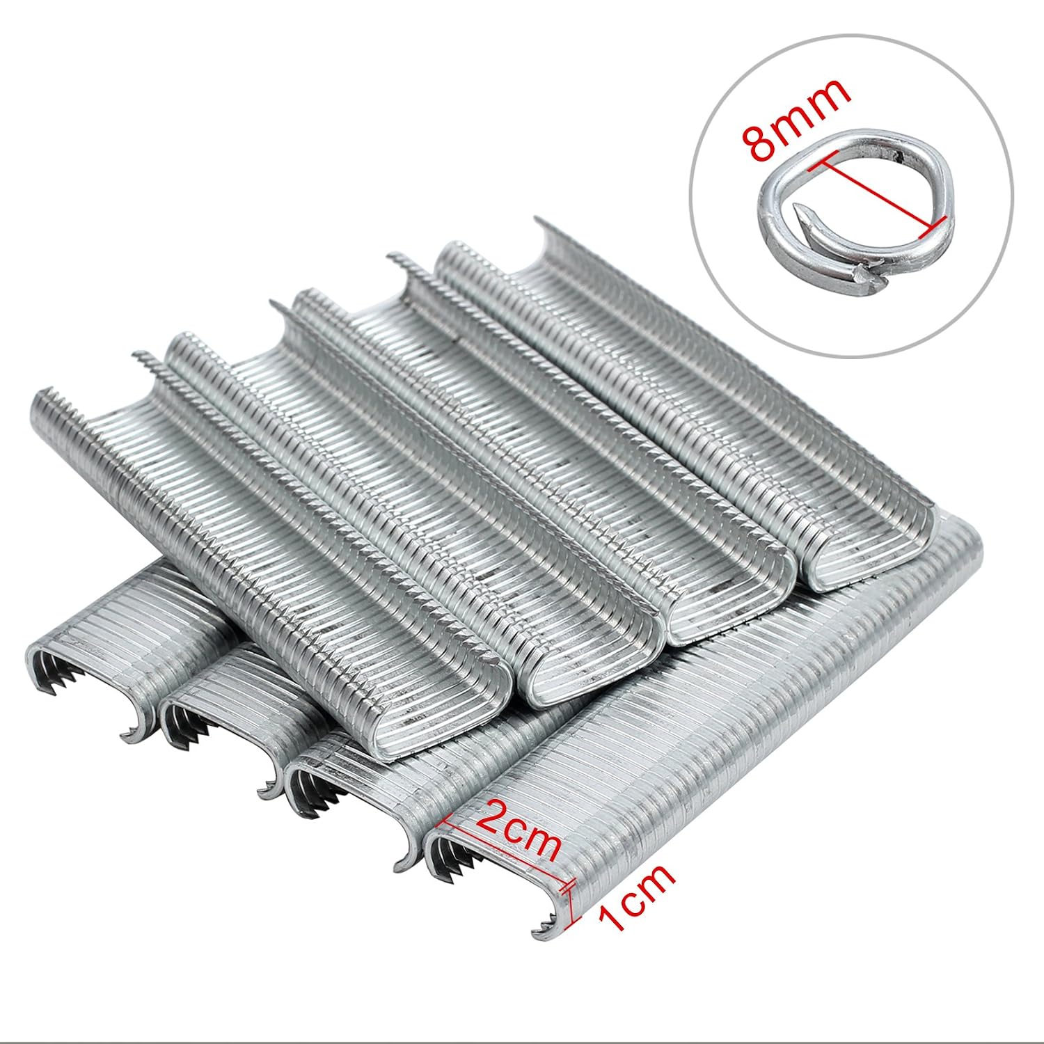 2500 Pcs Grapas para Malla Cierre de Anillo Tipo C de Acero Galvanizado  Grapas Clips Hogrings para Redes de Malla y Vallado Jaulas de Macota  Bricolaje y herramientas Clavos, tornillos y pernos