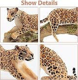 toymany 7PCS Leopard Family Figurines Cubs Tree Trunk Realistic Jungle Animals view 2