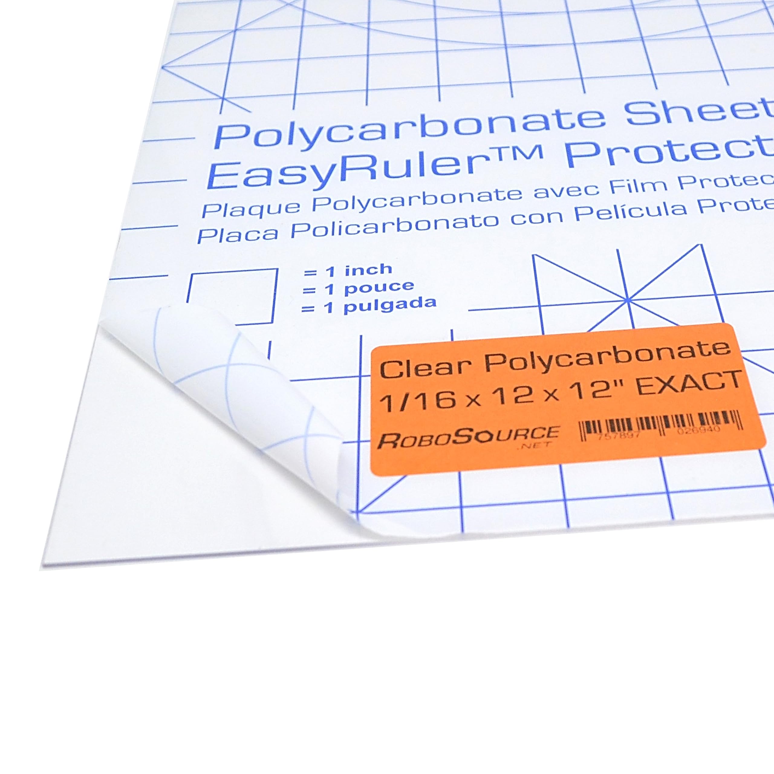 Polycarbonate Clear Plastic Sheet 12" X 12" X