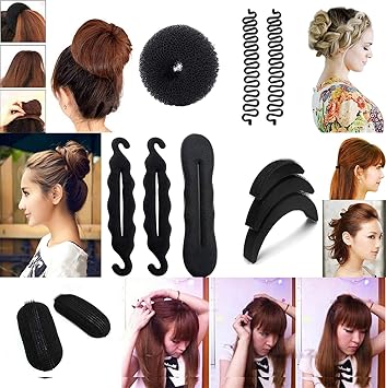 Buy Majik 11 In 1 Combo Of Juda Bun Braid And Puff Maker Tools For