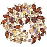 Alilang Violet Lavender Purple Crystal Rhinestone Floral Wreath Brooch Pin