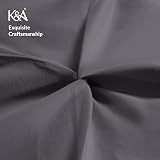 K&A Pintuck Pinch Pleat Duvet Cover Set King Grey 220x230 with Pillowcase view 6