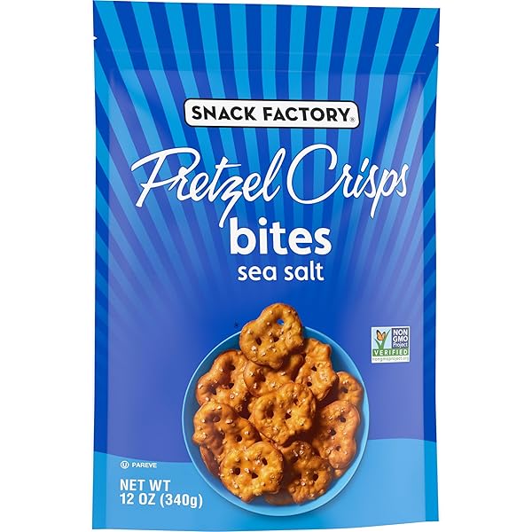 SNACK FACTORY PRETZEL CRISPS BITES, SEA SALT PRETZELS, 12 OZ