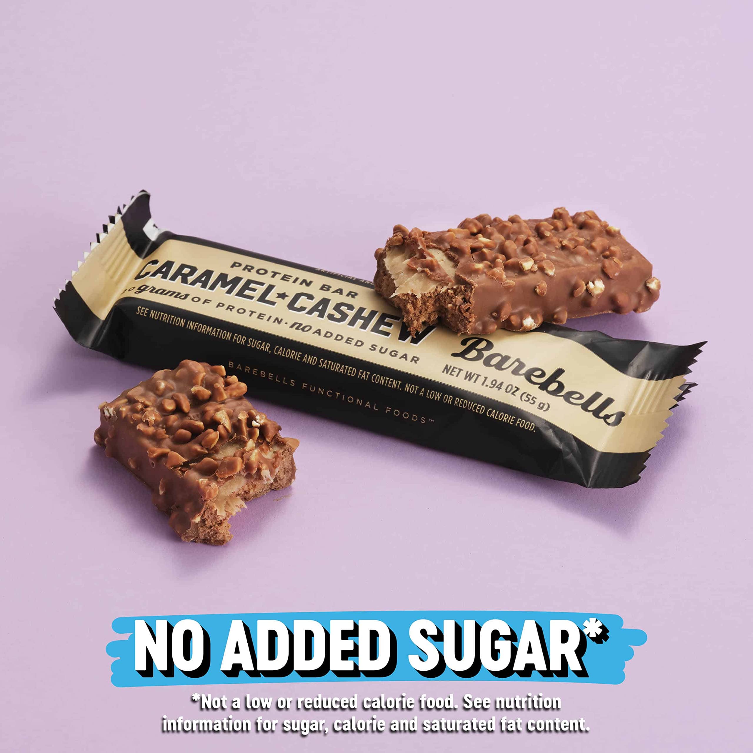 Barebells Protein Bars Caramel Cashew - 12 Count, Pack of 2 - Protein Snacks with 20g of High Protein - Chocolate Protein Bar with 1g of Total Sugars - Perfect on The Go Protein Snack & Breakfast Bars