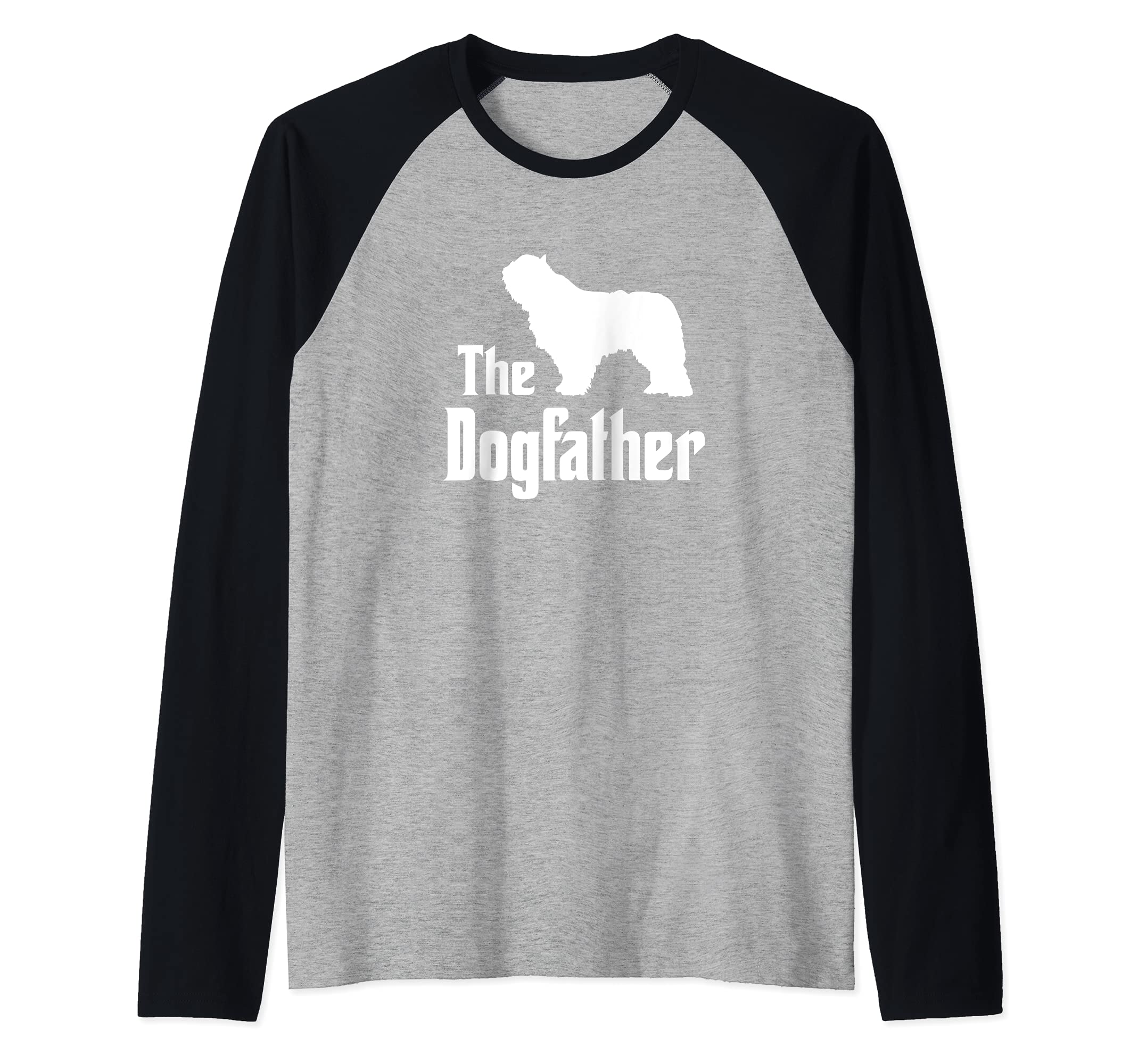 The Dogfather - funny dog gift, funny Komondor Raglan Baseball Tee