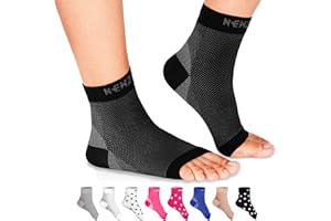 NEWZILL Plantar Fasciitis Socks with Arch Support, BEST 24/7 Foot Care Compression Sleeve, Eases Swelling & Heel Spurs, Ankle Brace Support, Increases Circulation, Relieve Pain Fast (L/XL, Black)