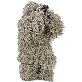 AUSCAMOTEK Ghillie Suit for Men Gilly Suit for Hunting Halloween Costume Airsoft Paintball Hood Rifle Wrap Included