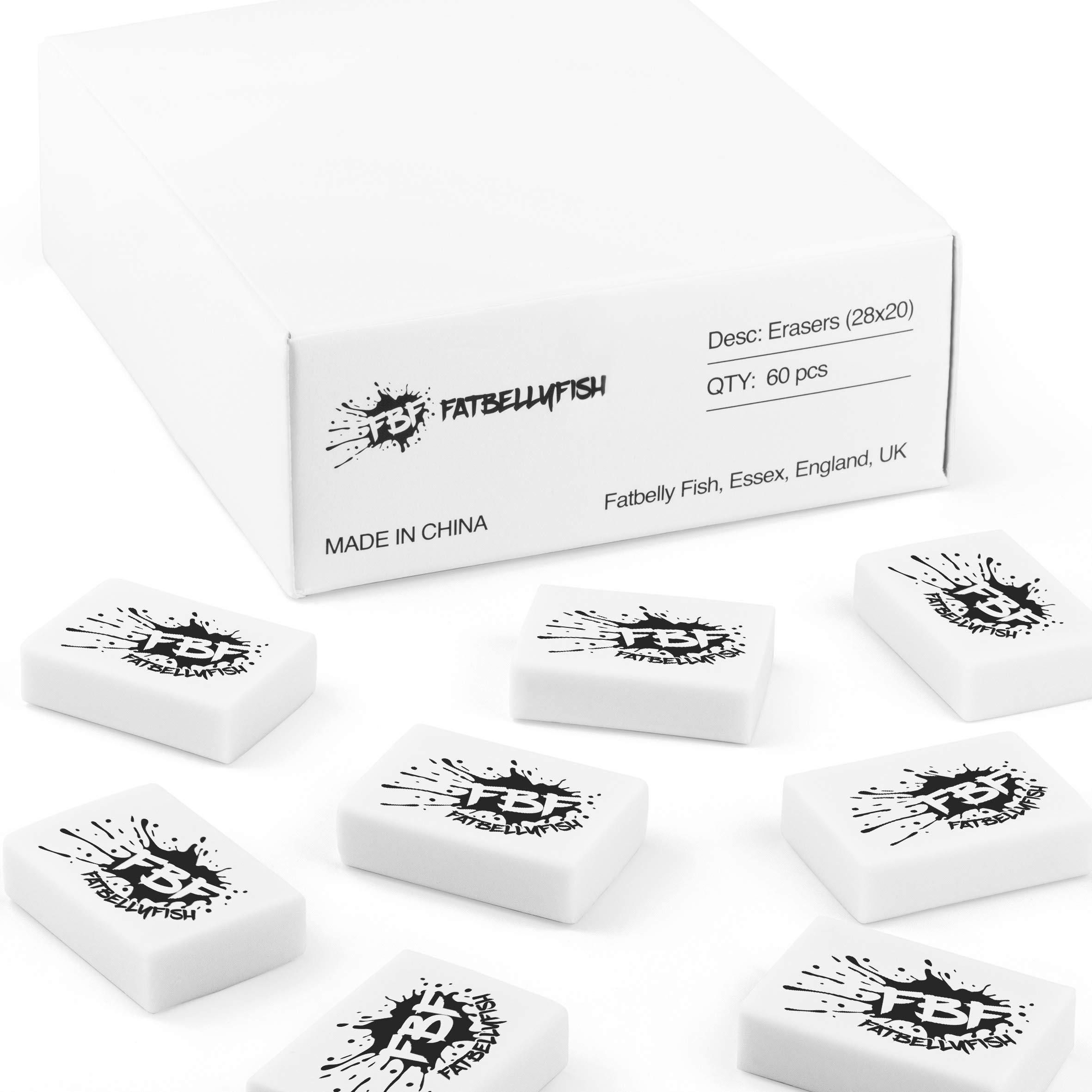 Fat Belly Fish - Pencil Erasers - Extra Small Rubbers - Pack of 60