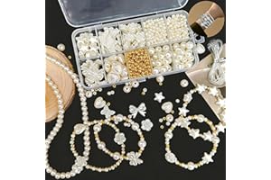 760Pcs/Box Necklace Bracelet Making Kit with Line, Pearl Bracelet Beads, Suitable for Jewellery Making Kits DIY Bracelets, Ea