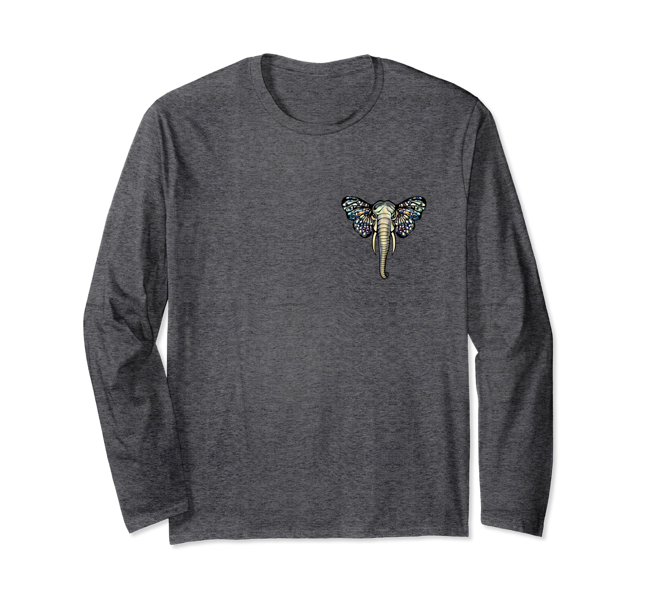 Elephant, butterfly, animals, nature, animal welfare, Africa Long Sleeve T-Shirt