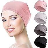Zhanmai 4 Pcs Women's Sleep Cap Hair Protector Chemo Headwear Night Beanie Caps