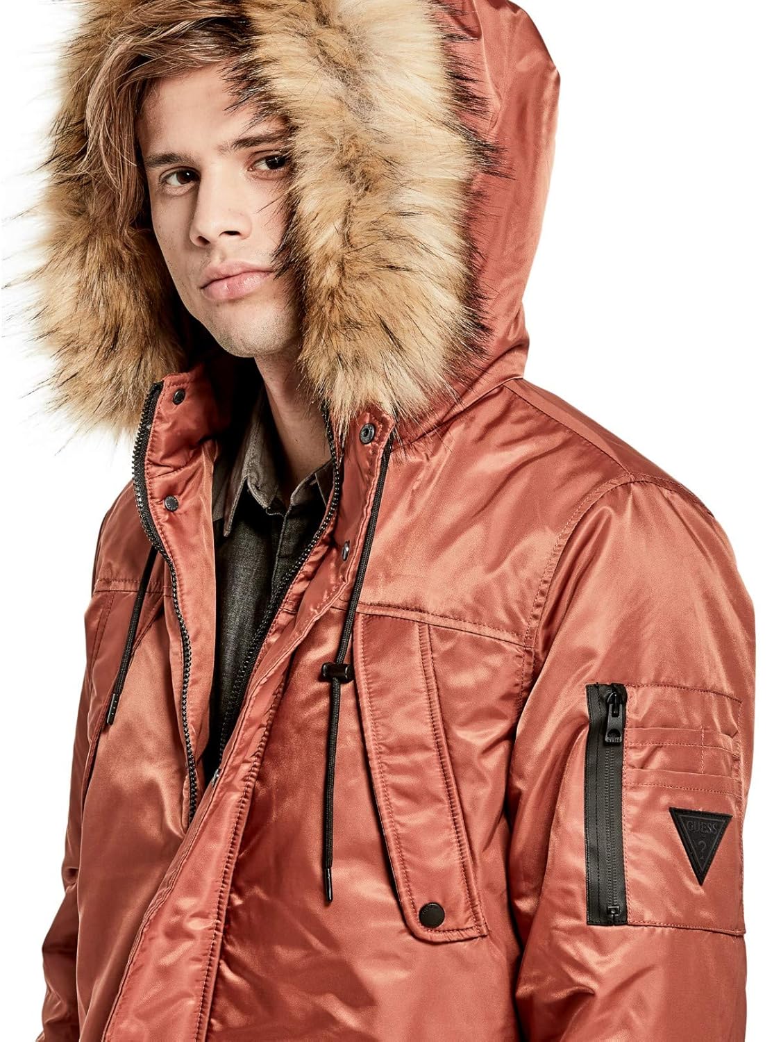 guess men's hooded parka