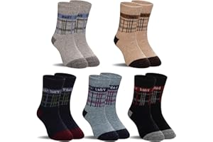 SeeyAN Kids Merino Wool Socks Boys Girls Hiking Boot Winter Thermal Warm Cozy Soft Toddler Thick Crew Socks 6 Pairs