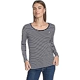 Nautica Womens Long Sleeve Striped Scoop Neck T-Shirt