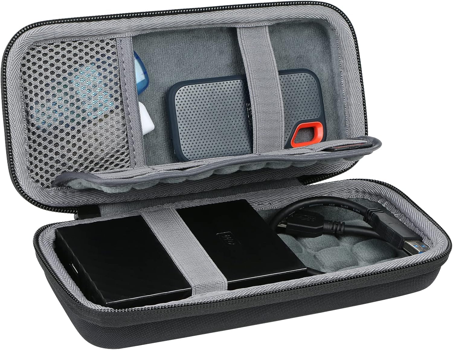 co2CREA Hard Travel Protective Case for WD My Passport/WD Elements/Toshiba Canvio Basics/canvio flex/Seagate Backup Plus Slim Portable HDD External Hard Drive,Case Only