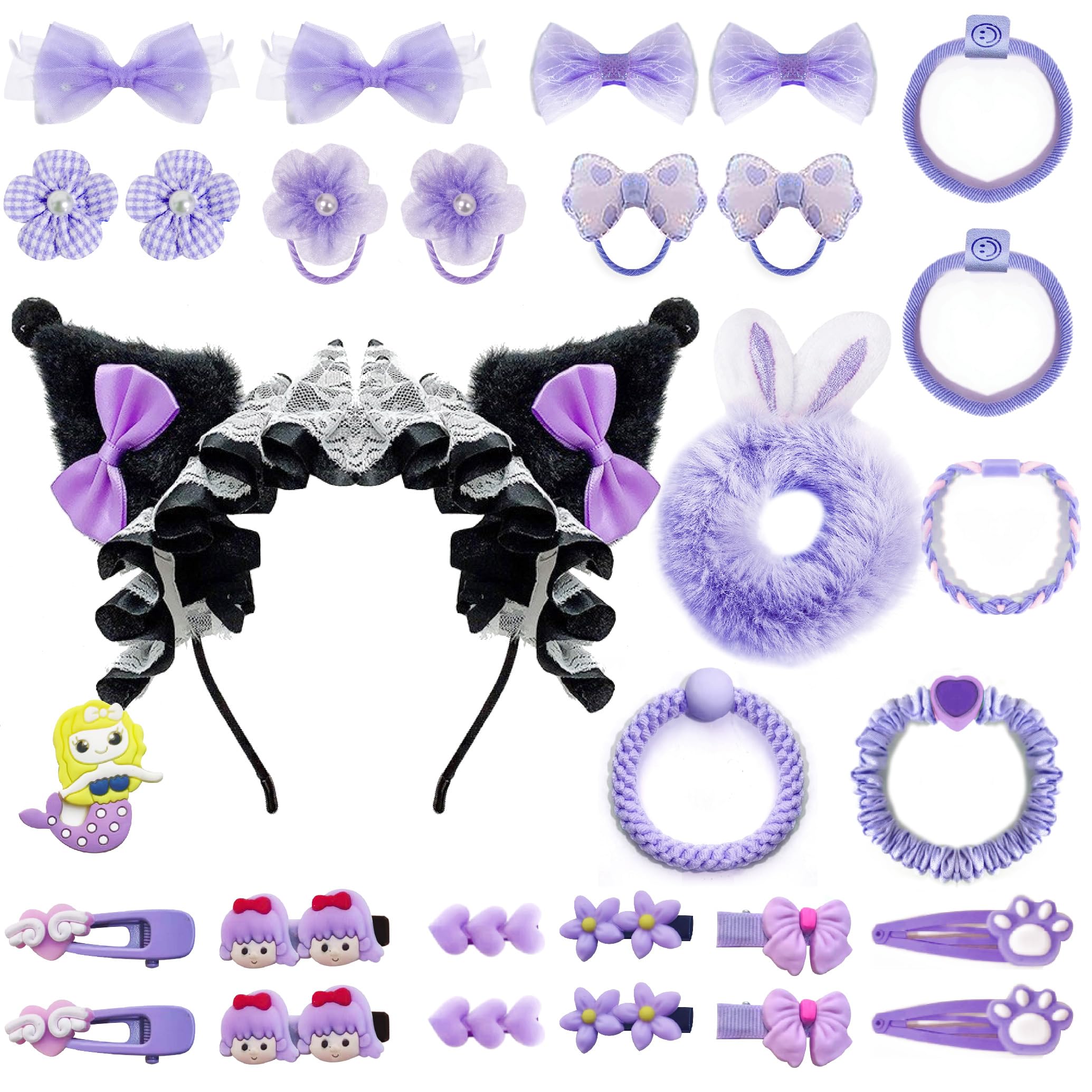 Photo 1 of Headband, Cute hair accessory set Cute headband?Various Styles of hair clips, hair cords, Hair Ties?Plush hair loop