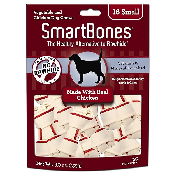 SMARTBONES CHICKEN DOG CHEW, MINI, 16 PIECES/PACK