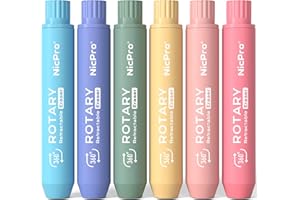 Nicpro 6 Pack Rotary Retractable Erasers, Soft TPE Twist Erasers in Cute Rainbow Colors, Clean Erasing Large Pencil Eraser for Students Kids, School Supplies, Office, Stationary, Drawing & Journaling