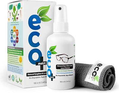 Ecomoist Natural Lens Cleaner 100ml – Alcohol-Free with Microfibre Cloth