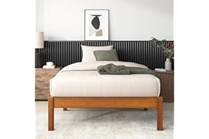 Zinus Ellie 14 Inch Twin Bamboo Platform Bed Frame, Wood Slat Support, No Box Spring Needed, Easy Assembly, Brown