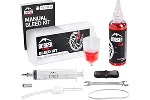 Borgen Bike Brake Bleed Kit for Shimano Hydraulic Disc Brakes I Brake Bleeder Kit Bike with 100ml (3.4oz) Hydraulic System Mineral Oil - Made in Germany. Step by Step Instructions and Video Manual