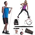 BodyGym All in 1 Portable Home Gym Full Body Exercise Resistance Bar Kit with Adjustable Resistance Band, Tape Measure, Stora