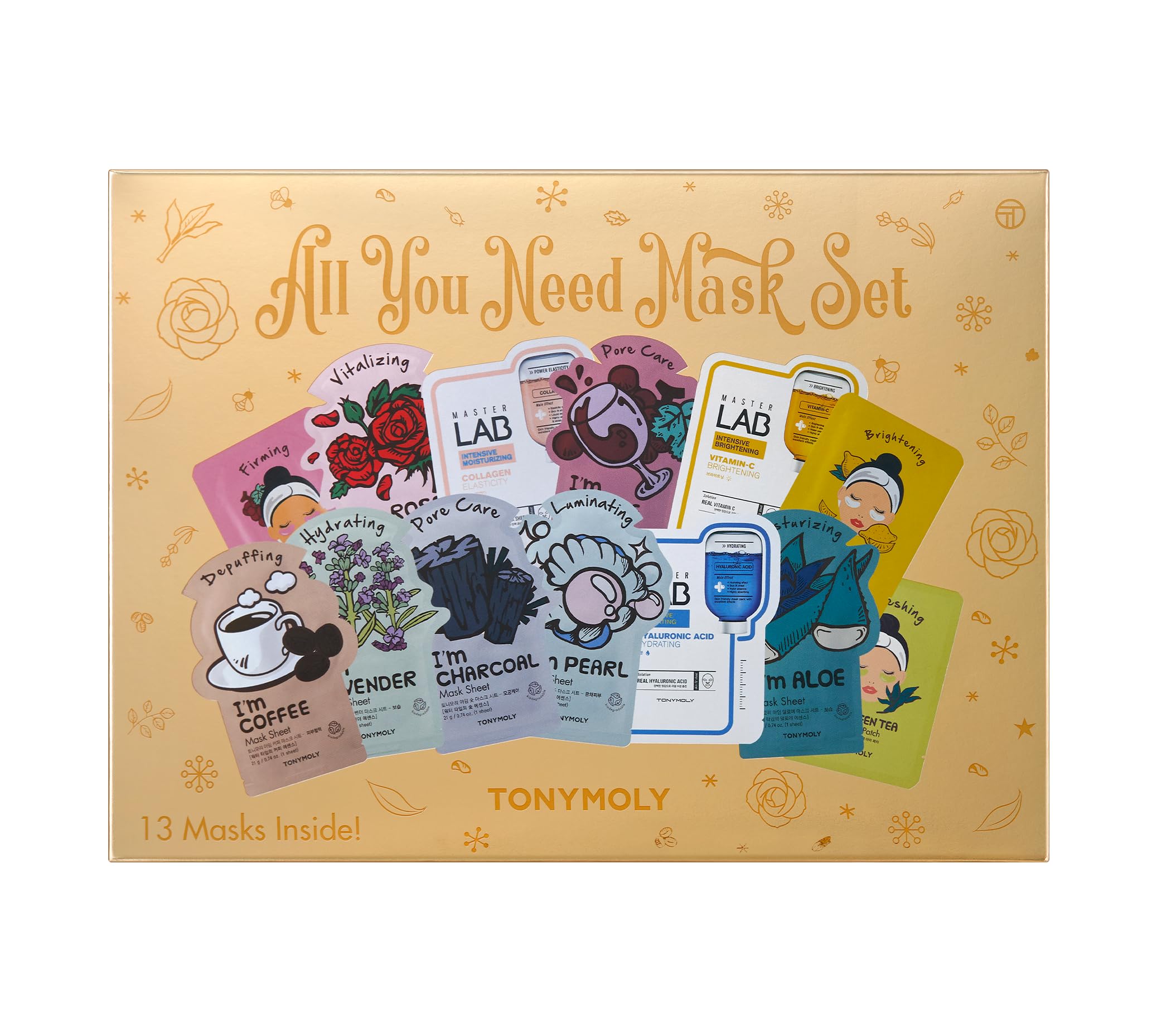 TONYMOLY All You Need Mask Set, Radiance, elasticity, hydration and pore care, Professional Skin Care