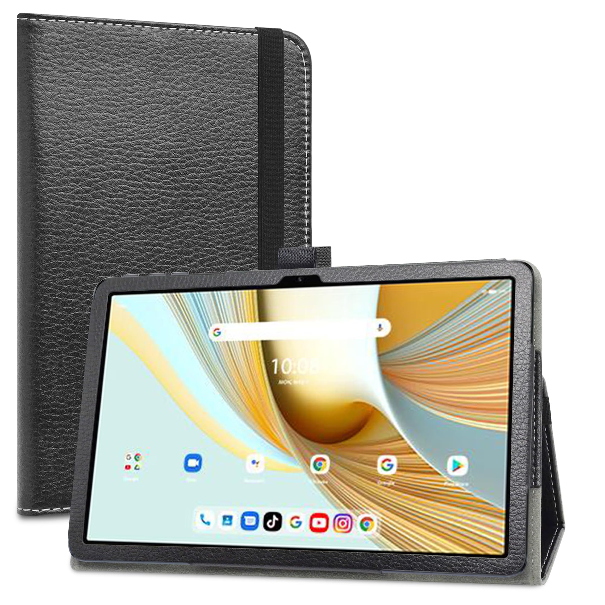 LiuShan PU Leather Slim Folding Stand Cover for UMIDIGI G3 Tab/UMIDIGI G2 Tab/UMIDIGI G1 Tab/foxxd c10 /UMIDIGI G3 Tab Ultra/Vortex ZTAB10/Vortex T10M Pro 10.1 Inch 2023 Android Tablet,Black