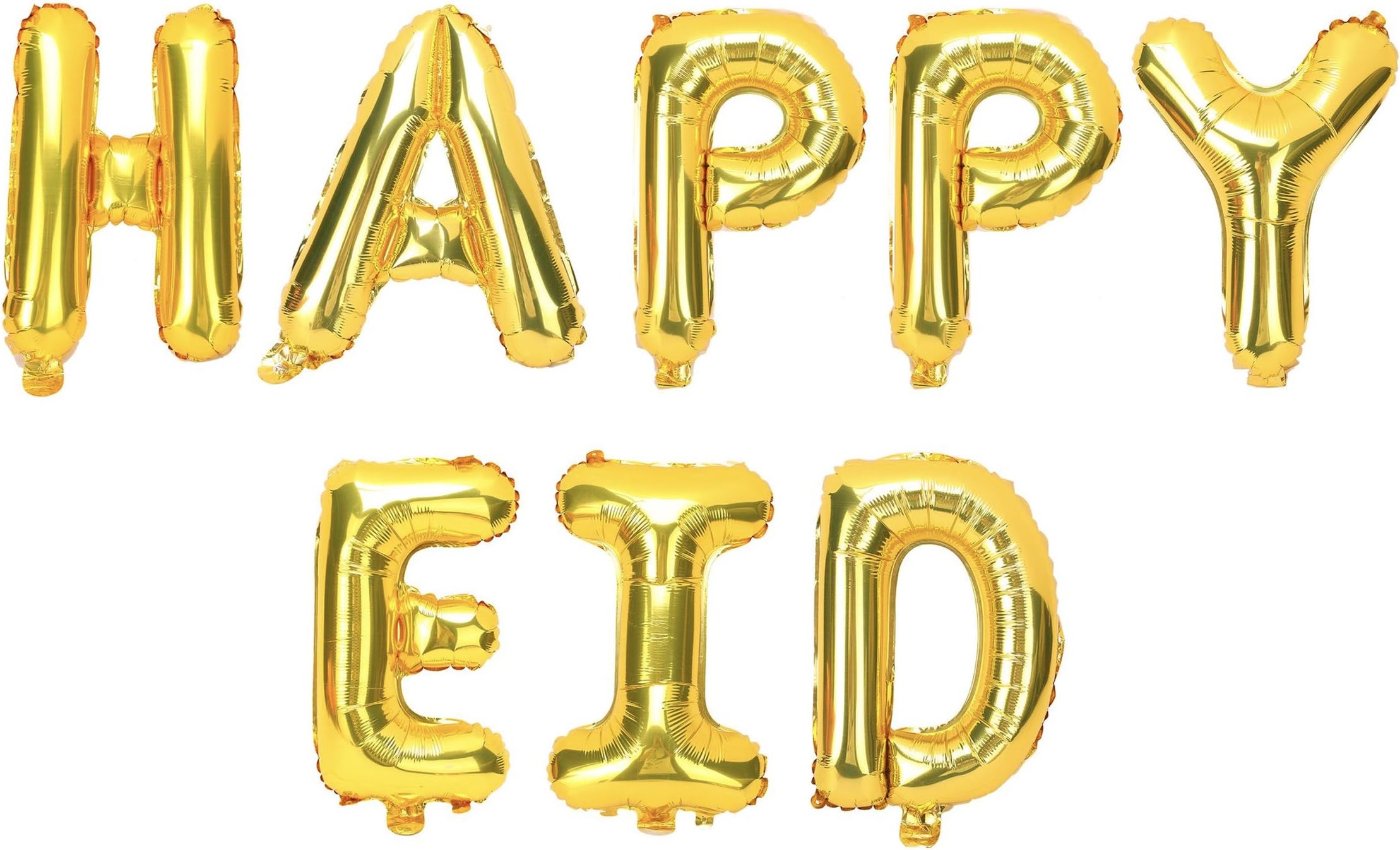 Ramadan / Eid Mubarak Hanging Foil Balloons (Happy Eid - Gold)