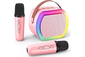 REOSLAR Mini Karaoke Machine with 2 Wireless Microphones,2025 TOP Kids Portable Karaoke Machine for 3, 4, 5, 6, 7, 8, 9,10,11,12+Year Old, Best Birthday Christmas Toy Gift-Stocking Stuffers for Girls