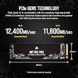 Corsair MP700 PRO 2TB PCIe Gen5 x4 NVMe 2.0 M.2 2280 SSD Black view 3