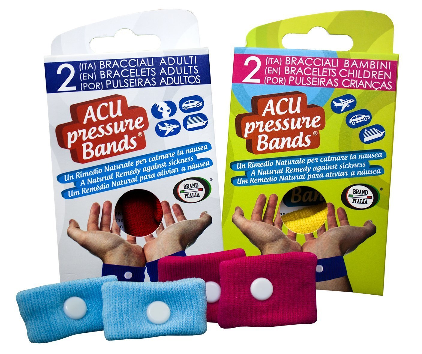 ACUpressure Bands Acupressure Travel Bands - Natural Remedy for Travel Sickness_ Children Size Pack of 1 (Assorted Colours)