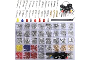 shengbowi Connector Pins Kit Crimped Terminal Pin Automotive Car Electrical 1/1.5/1.8/2.2/2.3/2.5/2.8/3.5mm Male&Female Wire Seals Removal Tool kit Motorcycle ATV Wire Non-Insulated Plug Crimp Set