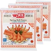 Wei-Chuan 3 Packs Lumpia Wrapper Spring Roll Pastry Wrappers, 11 oz per Pack, 25 Sheets per Pack, Halal Certified, Made in USA