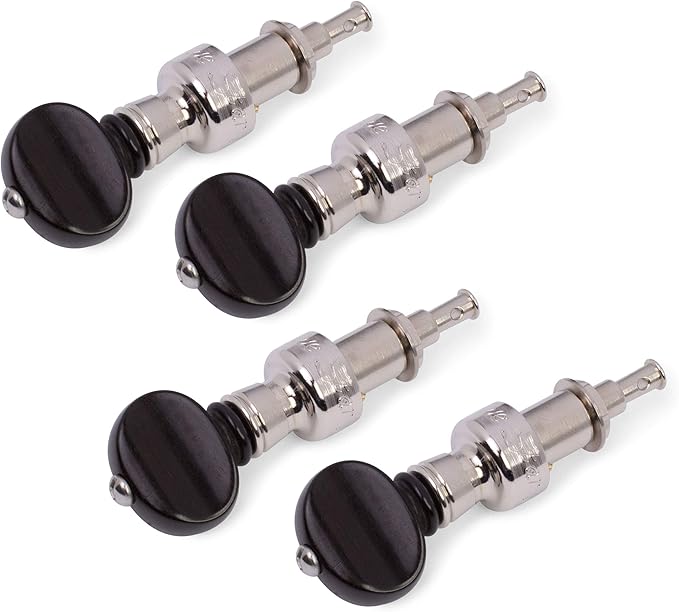 FiveStar Banjo Tuning Pegs, Nickel with Ebony Knobs, Set