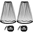 Mosquito Net Hat, 2-pack Mosquito Head Net Mesh for Outdoors Bug Net for Head Hiking Hats with Netting for Men Women