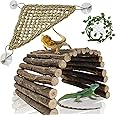 Hamiledyi Bearded Dragon Tank Accessories, Extra Large Reptile Hideout Wooden Bridge Ladder Habitat Decor Climbing Toys Stairs for Iguana Tortoise Lizard Gecko Snake Chameleon