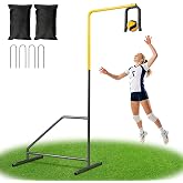 JOLORLY Volleyball Setter Spike Trainer, Adjustable Height Solo Practice Equipment for Setting, Spiking, Hitting, Serving, Easy Ball Reload, Heavy Duty Stable Base for Indoor &amp; Outdoor Training